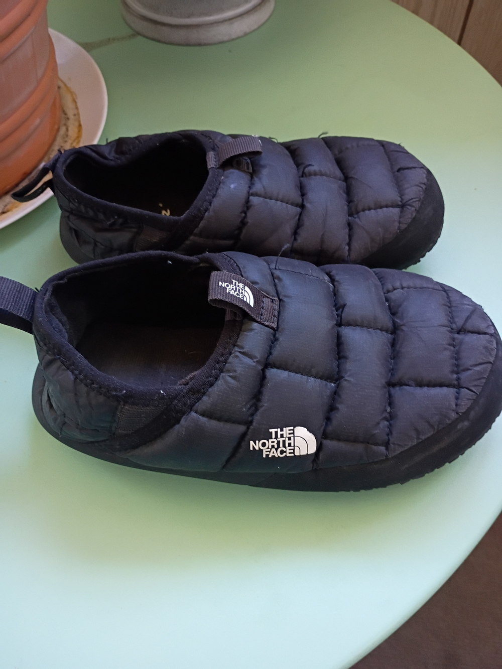 The North Face Kids Black Quilted Slip-On Moc Slippers